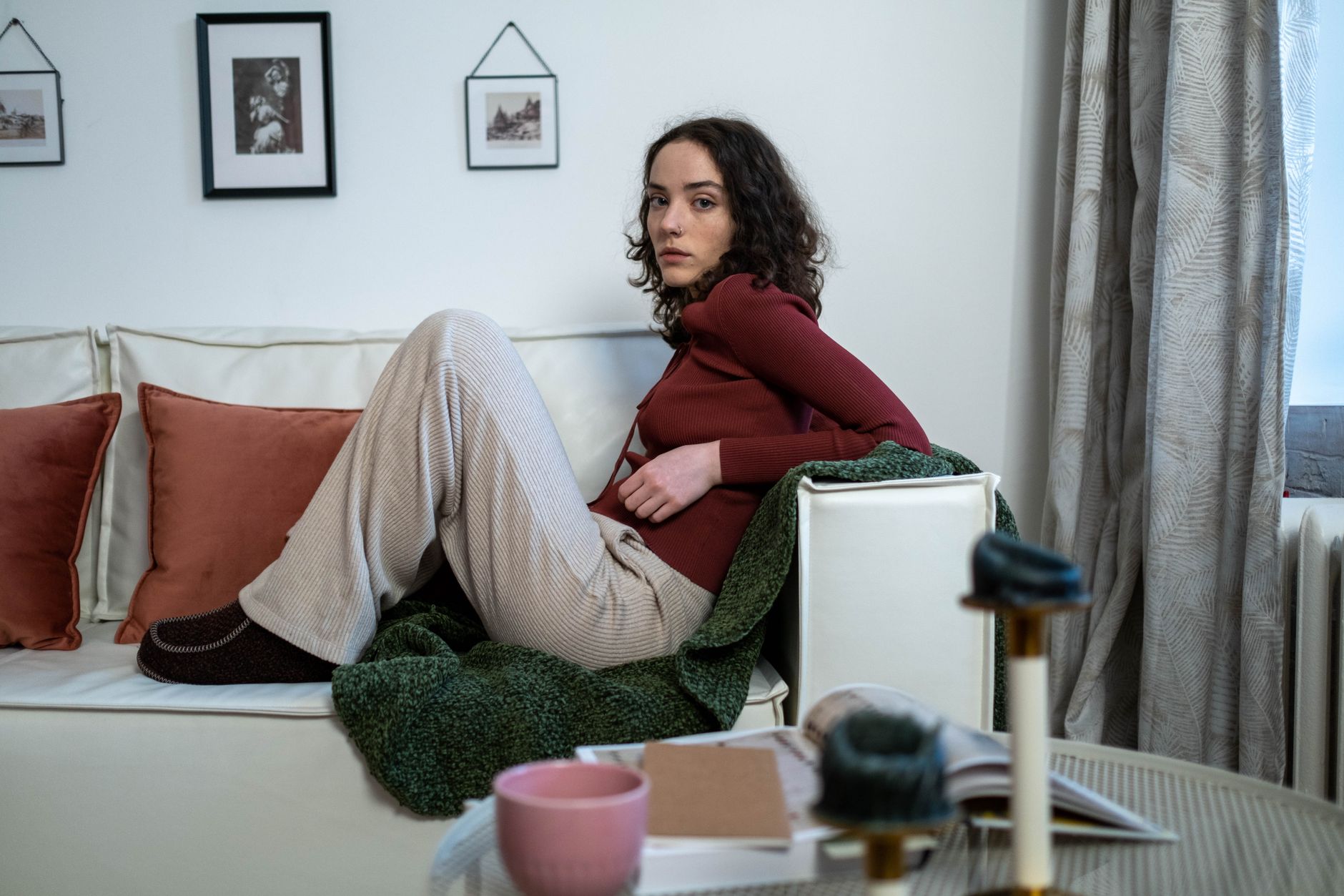 Soft brushed knit trousers for flying